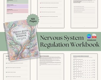 Nervous System Regulation Kit | Anxiety & Trauma Recovery Guide | Somatic Exercises for Vagus Nerve | Window of Tolerance Worksheets | Canva