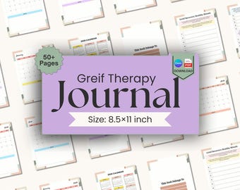 Grief Toolkit: Grief & Loss Workbook Bundle, Bereavement Therapy Worksheets, Psychologist Tools, CBT Coping Skills, Editable Canva