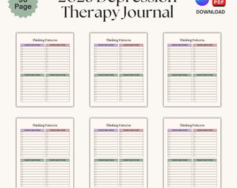 Somatic Depression Recovery Journal 2026 | Mental Health Planner & CBT Toolkit | Mood Tracker and Self-Care Workbook | Canva and PDF