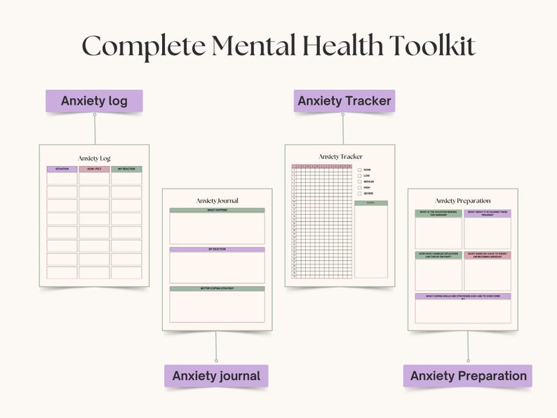 Therapy Worksheet Mega Bundle | CBT Trauma & ADHD Workbook Kit | Mental ...