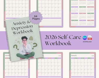 Zelfzorgwerkboek voor burn-out stressbeheersing | Zelfliefde dagboek- en wellnessplanner | Hulpmiddelen voor somatische genezing | Canva-pdf
