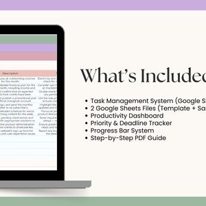 Kalkylblad för produktivitetsuppgiftsspårning | Google Sheets | Automatiserad projektplanerare med prioritetsmatris | Att-göra-lista för arbetsorganisatör bild 2