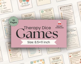 Therapy Dice Games for Kids, School Counseling Dice Game for Teens & Adults, Youth Group Therapy Game, SEL Game  Anger Therapy Dice Game PDF