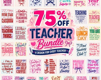 PNG-Bundle zum Lehrertag, PNG-Grafiken zur Wertschätzung von Lehrern, Sublimationsdruck zum Lehrerleben, Retro-Design: Der beste Lehrer aller Zeiten, PNG-Grafiken zum Thema „Unterrichten“, Mega-PNG-Bundle für Lehrer