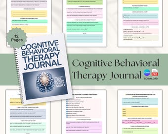Cognitive Distortion Worksheets | Cognitive Behavioral Therapy Planner Bundle | CBT Therapy Coping Skills (PDF Download)