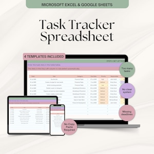 Productivity Task Tracker Spreadsheet | Google Sheets | Automated Project Planner with Priority Matrix | Work Organizer To Do List