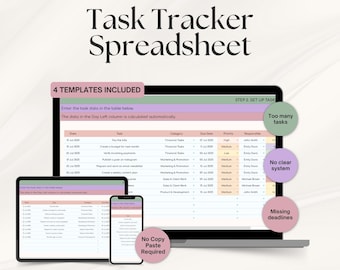 Productivity Task Tracker Spreadsheet | Google Sheets | Automated Project Planner with Priority Matrix | Work Organizer To Do List