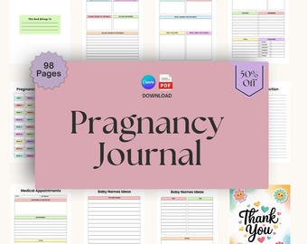 My Pregnancy Journal, Amazon KDP Interior, Pregnancy Memory Book, Expectant Mother Gift Printable Pregnancy Planner, Commercial Use, 98Pages