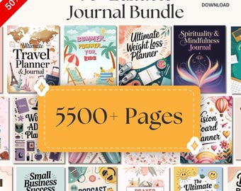 Journal Collection Bundle, Habit, Mood & Reading Trackers Planners Canva Editable Template | Commercial Use PLR MRR (Digital Download)