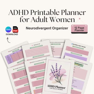 ADHD Planner for Adult Women | Executive Functioning Workbook & Neurodivergent Organiser | Tools for Time Blindness | Canva and PDF