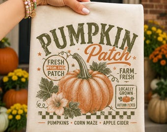Retro Pumpkin Patch PNG, Vintage Fall Sublimation Design, Farm Fresh Pumpkin png, Autumn Shirt Design, Distressed Pumpkin Digital Download