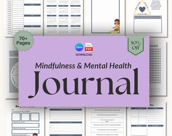 2026 Mindfulness & Mental Health Journal | Therapy Journal, Printable Self Care Planner, Anxiety Log, CBT Worksheets, | 70+ Pages, Pdf