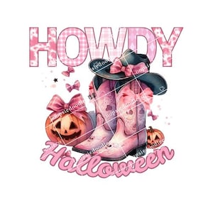 Pink Western Howdy Halloween PNG
