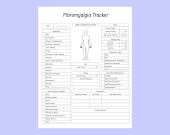 Fibromyalgia Symptom Tracker | Printable PDF