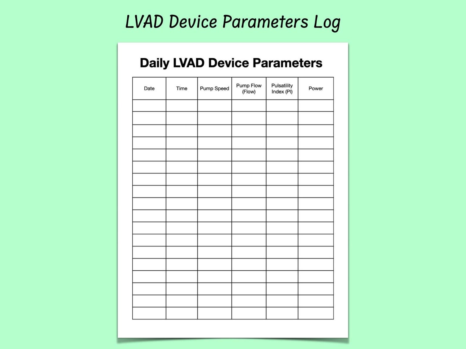 Daily Device Checklist.pdf LVAD Daily Device Log | Printable PDF - Etsy