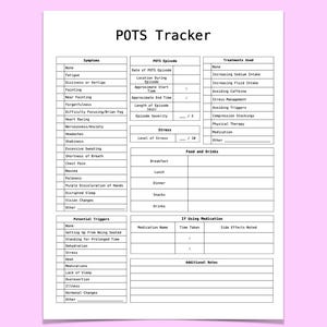 POTS Tracker | Printable PDF