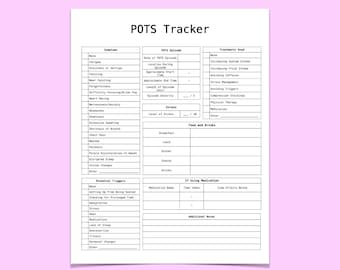 POTS Tracker | Printable PDF