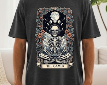 The Gamer Skeleton T-Shirt – Funny Gaming Graphic Tee with Skull, Headphones & Controller, Cool Gift for Gamers and Video Game Lovers