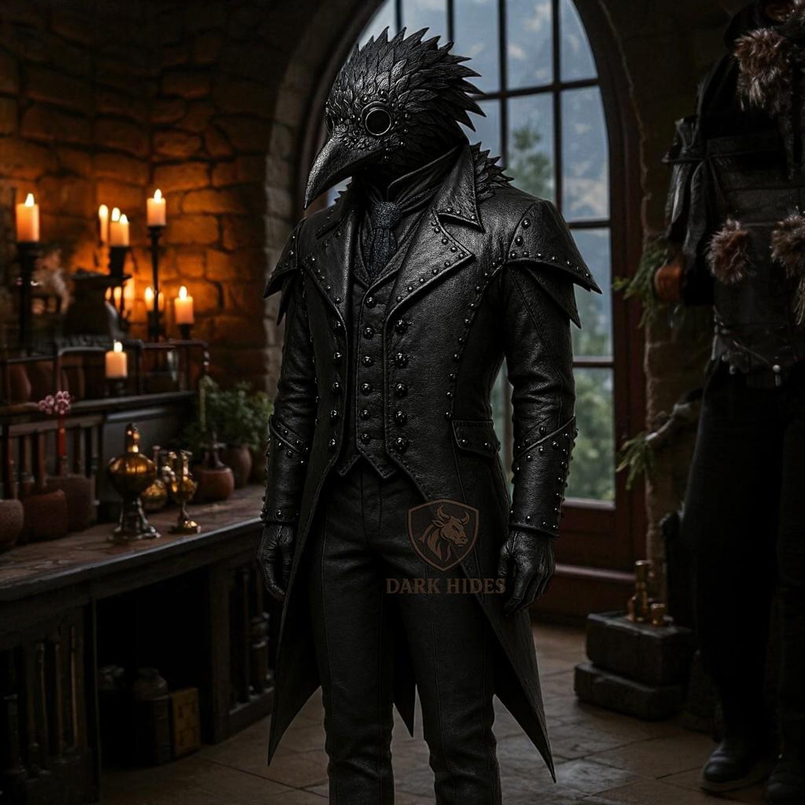 Custom Leather Plague Doctor Coat – Gothic Steampunk Trench, Handmade ...