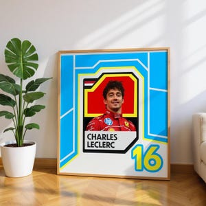 Charles Leclerc F1 Poster: Ferrari Racing Wall Art, Museum-Quality Matte Print