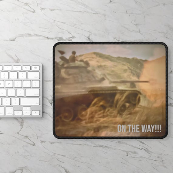 Tank Daddy Gaming Mouse Pad - M60A1 Firing w/fire command | Veteran Gift, Military Inspired Mousepad, Armor Tribute, Gaming Desk Mat