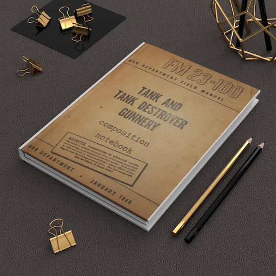 US Army Tank Manual Inspired Hardcover Journal Matte for Students and Military Enthusiasts, Gift for Men, Composition Notebook