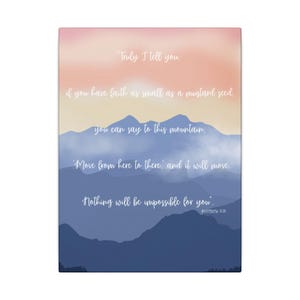 Inspirational Mountain Canvas Print, Motivational Wall Art, Home Décor, Gift for Nature Lovers, Positive Vibes, Bible Quotes, Christian art