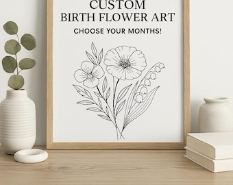 Individuelle Geburtsblumen Digitaldrucke