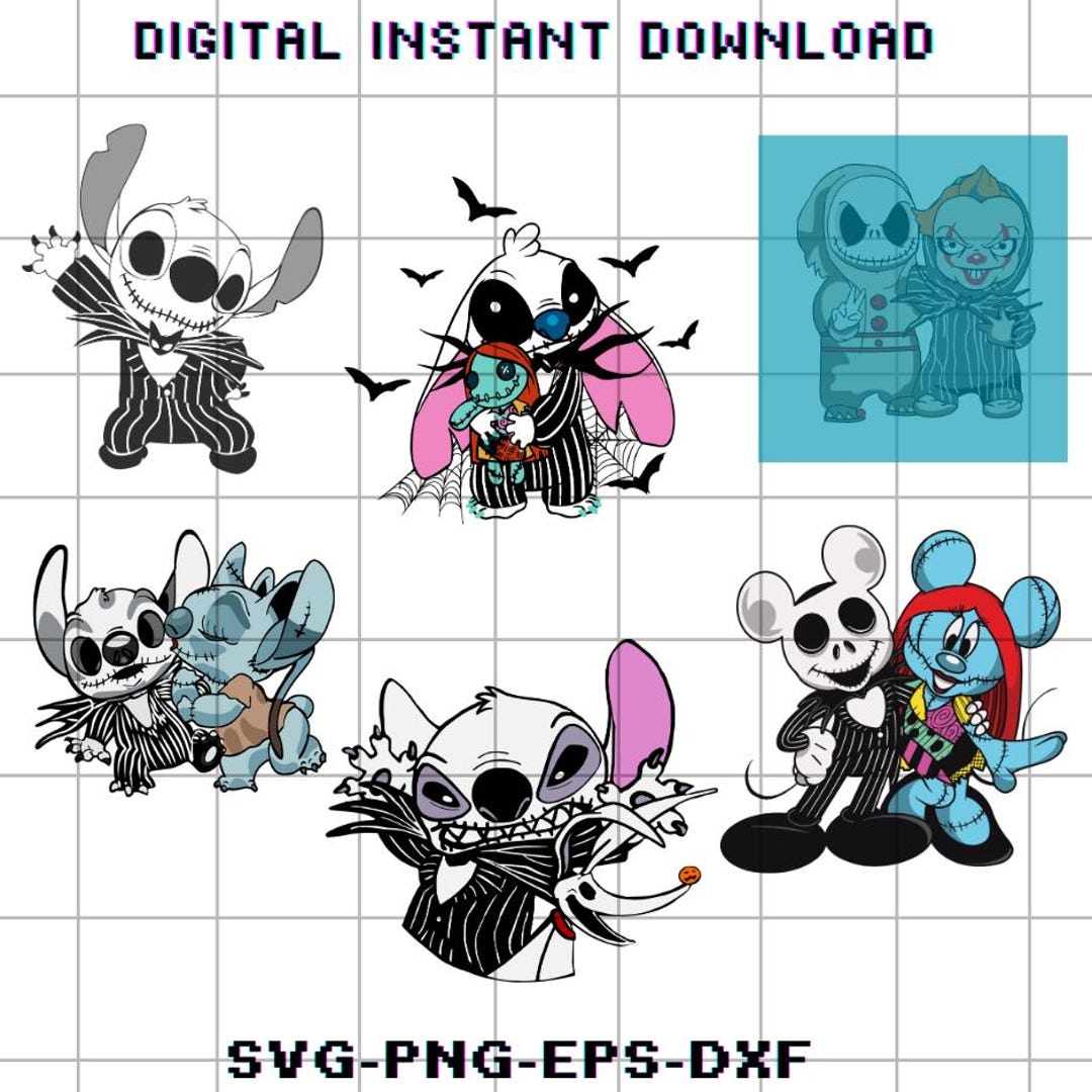Horror Stitching Vector Jack Stitch Halloween Svg Bundle, Horror Stitch Png, Jack Skellington ...