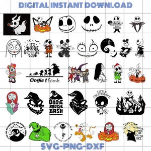 Jack Skellington Svg Bundle, The Nightmare Png, Jack And Sally Digital File, Nightmare Clipart, Svg  For Cricut