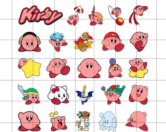 Kirby Svg Bundle, Cute Kirby Png, Mouse, Easy Cut Digital File, Layered By Color, Svg For Cricut