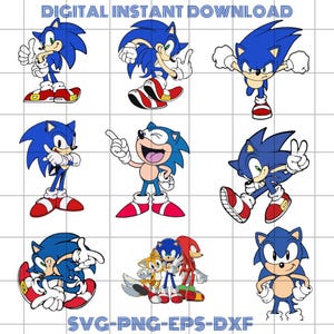 The Hedgehog Svg Bundle, Sonic Png, Cute Sonic Digital File, Cartoon Movie Clipart, Svg For Cricut