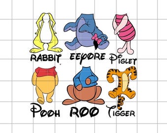 Winnie Pooh Körper Png, Winnie Pooh Körper Png, Eeyore Clipart, Ferkel digitale Datei, lustige Cricut