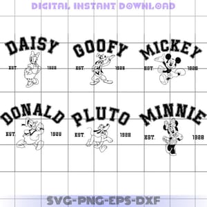 Mickey und Freunde-Svg-Bundle, Minnie Png, Daisy digitale Datei, Donald Clipart, svg für Cricut