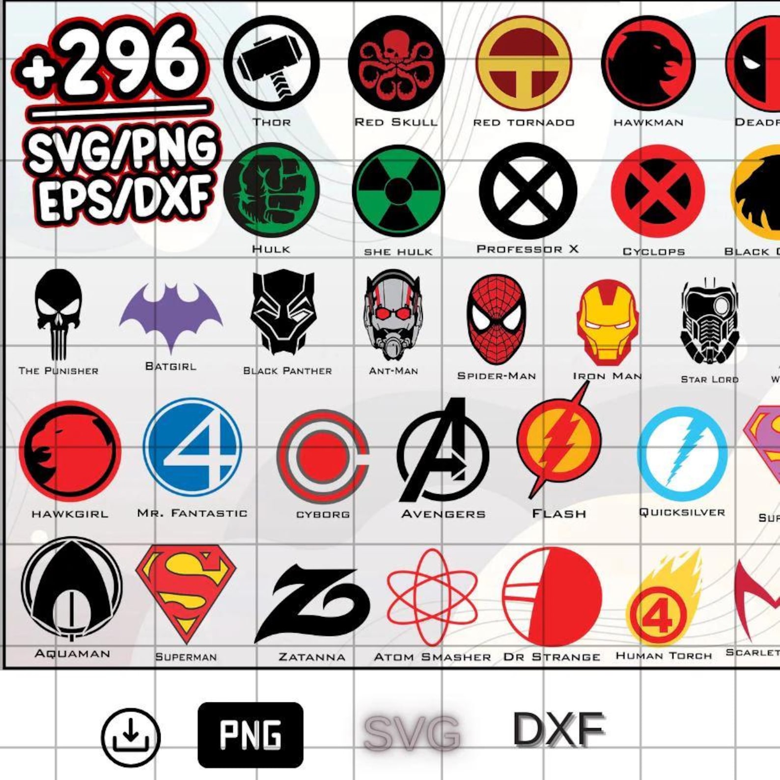 Hero Simble 296+ Superhero Symbol Svg Bundle, Super Hero Logo Digital Files - Etsy