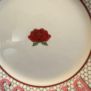 Anthropologie Bisous Plate | French Rose Heart Dessert Tableware image 4