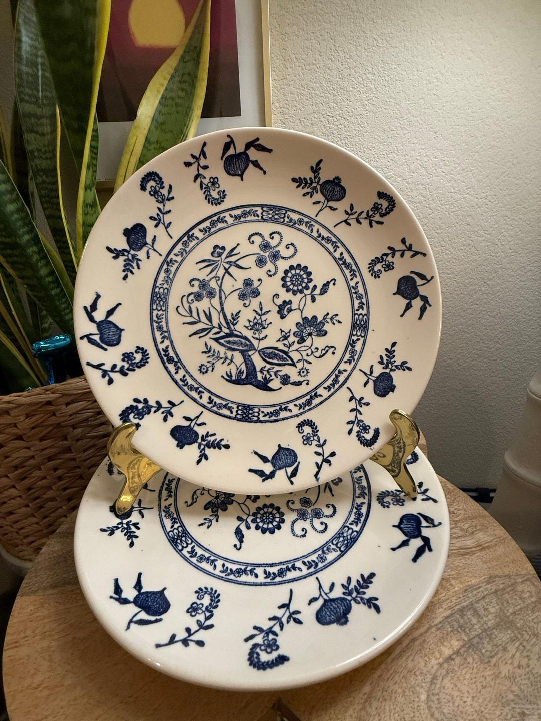 Vintage Blue Onion Style Dinner Plates – Blue & White (set of 2) - Etsy