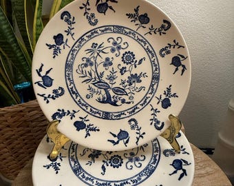 Antique Meissen Blue and White Dinner Plate Blue Onion, Cottage