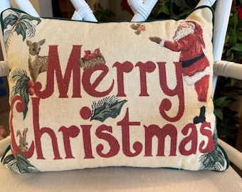 Cojín navideño vintage de Papá Noel/Decoración navideña