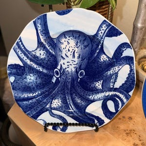 Anthropologie Octopus Salad Plate | Coastal Nautical Beach House Dinnerware image 3