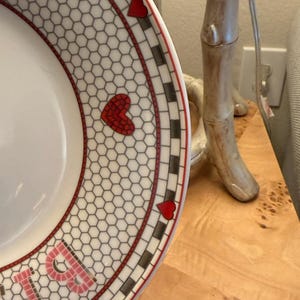 Anthropologie Bisous Plate | French Rose Heart Dessert Tableware image 6