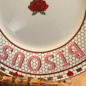 Anthropologie Bisous Plate | French Rose Heart Dessert Tableware image 5
