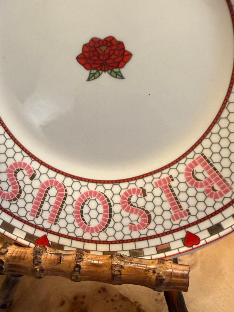 Anthropologie Bisous Plate | French Rose Heart Dessert Tableware image 5