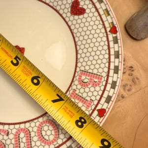 Anthropologie Bisous Plate | French Rose Heart Dessert Tableware image 8