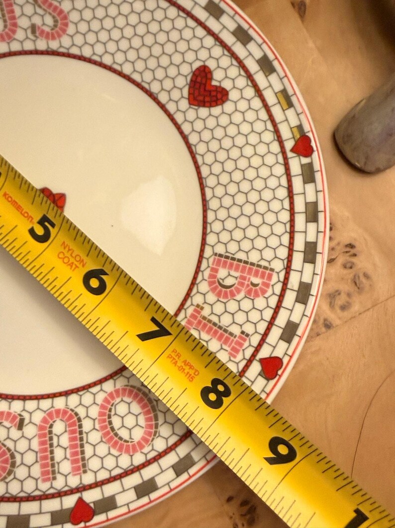 Anthropologie Bisous Plate | French Rose Heart Dessert Tableware image 8