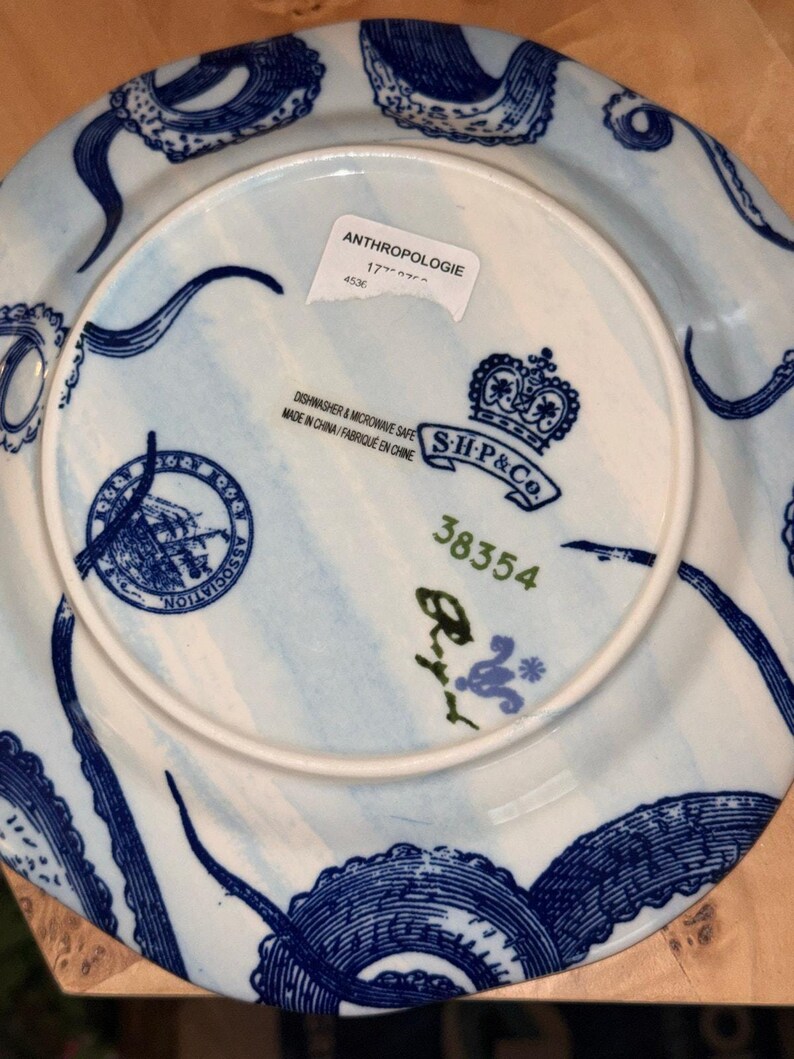 Anthropologie Octopus Salad Plate | Coastal Nautical Beach House Dinnerware image 11