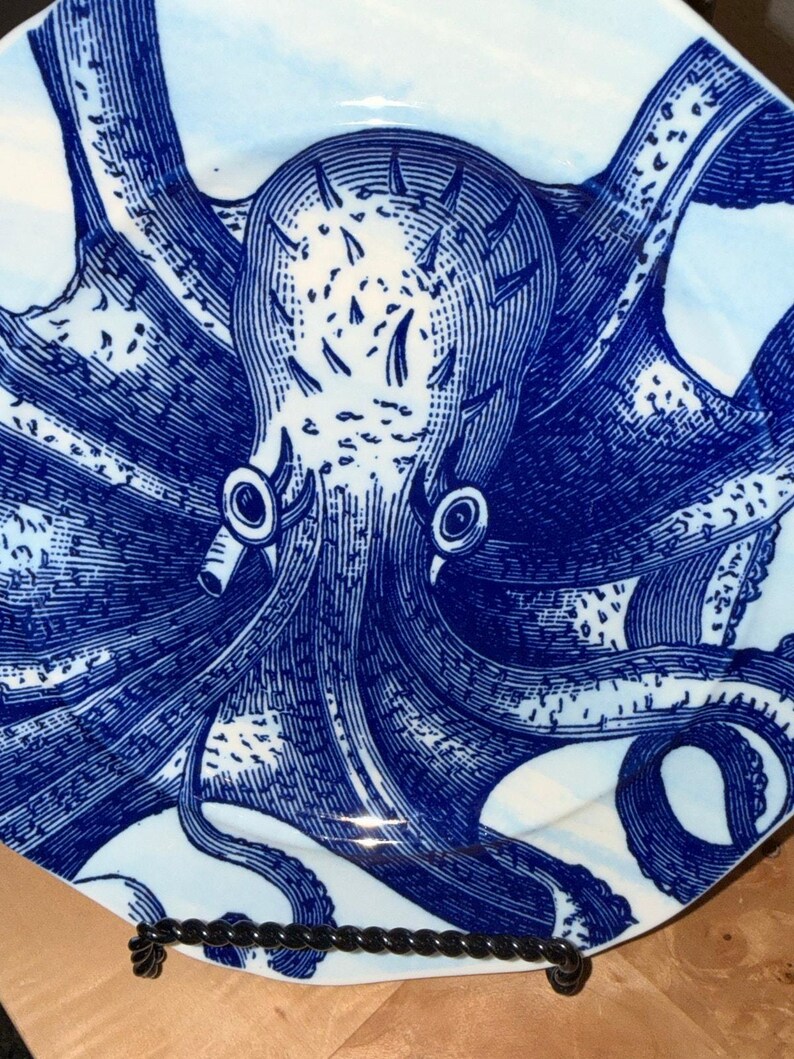 Anthropologie Octopus Salad Plate | Coastal Nautical Beach House Dinnerware image 6