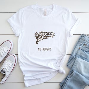 No Thoughts Snake Shirt, Funny Ball Python T-Shirt, Minimal Snake Tee, Cute Reptile Graphic Shirt, Snake Lover Gift, Unisex Tee