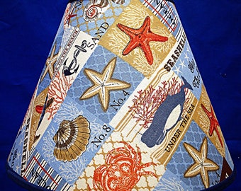 Seashells on Blue Lamp Shade