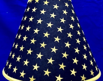 Off White Stars on Navy Lamp Shade